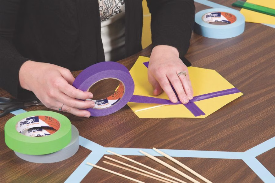 how is colored masking tape used in schools
