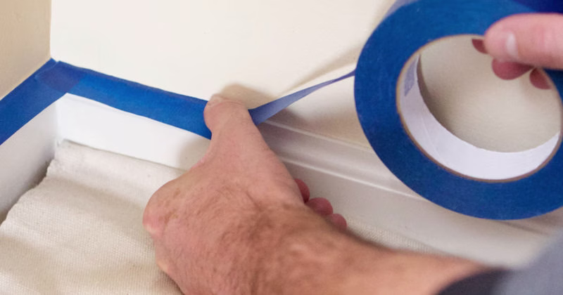 masking corners with painter's tape