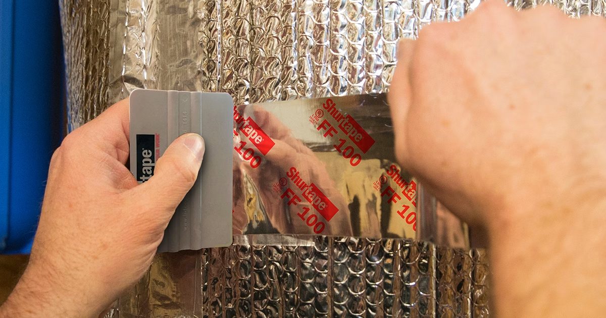 FF 100 foil tape on bubble wrap insulation