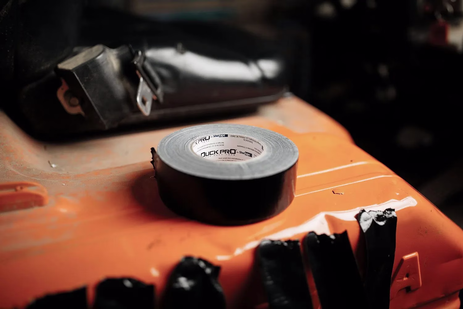 A roll of black duct tape