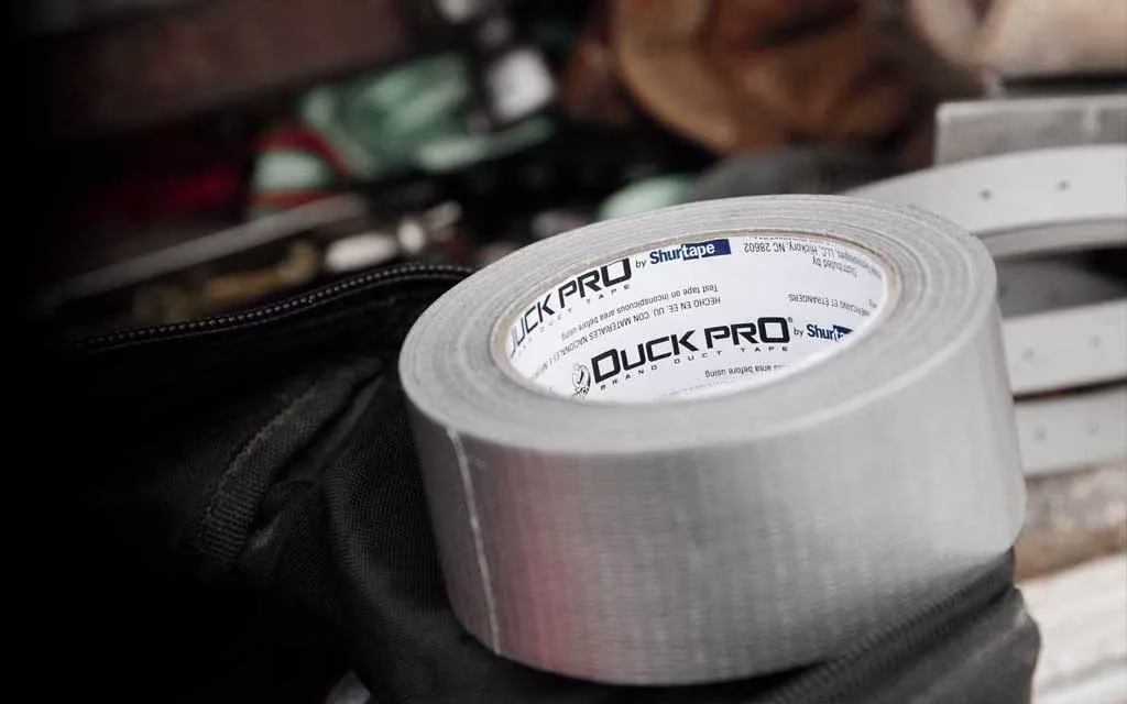 A roll of silver duct tape